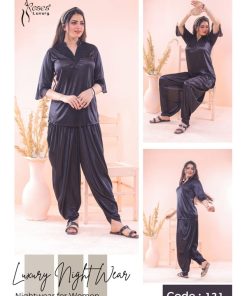 2 Piece Patiala Nightsuit Black