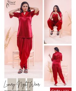 2 Piece Patiala Nightsuit Red