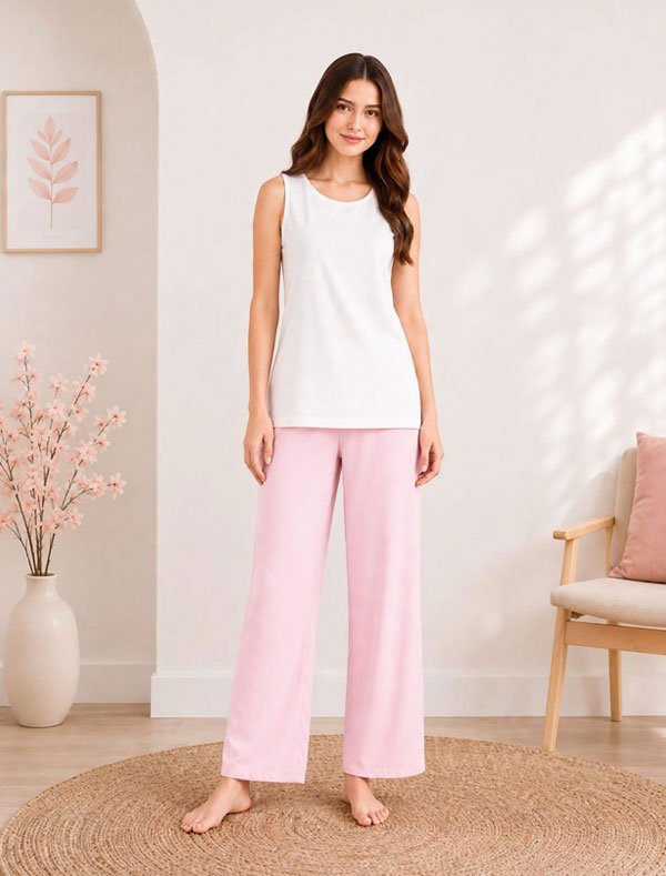 Turkish Style 3-Piece Pink Night Suit for Women - Image 3